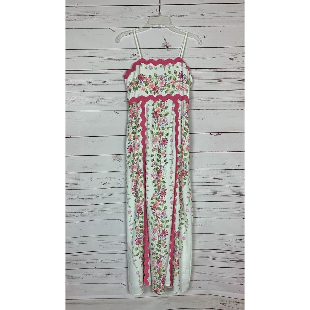 Main Street Boutique Women’s M Medium Pink Floral Sleeveless Long Maxi Dress NEW
